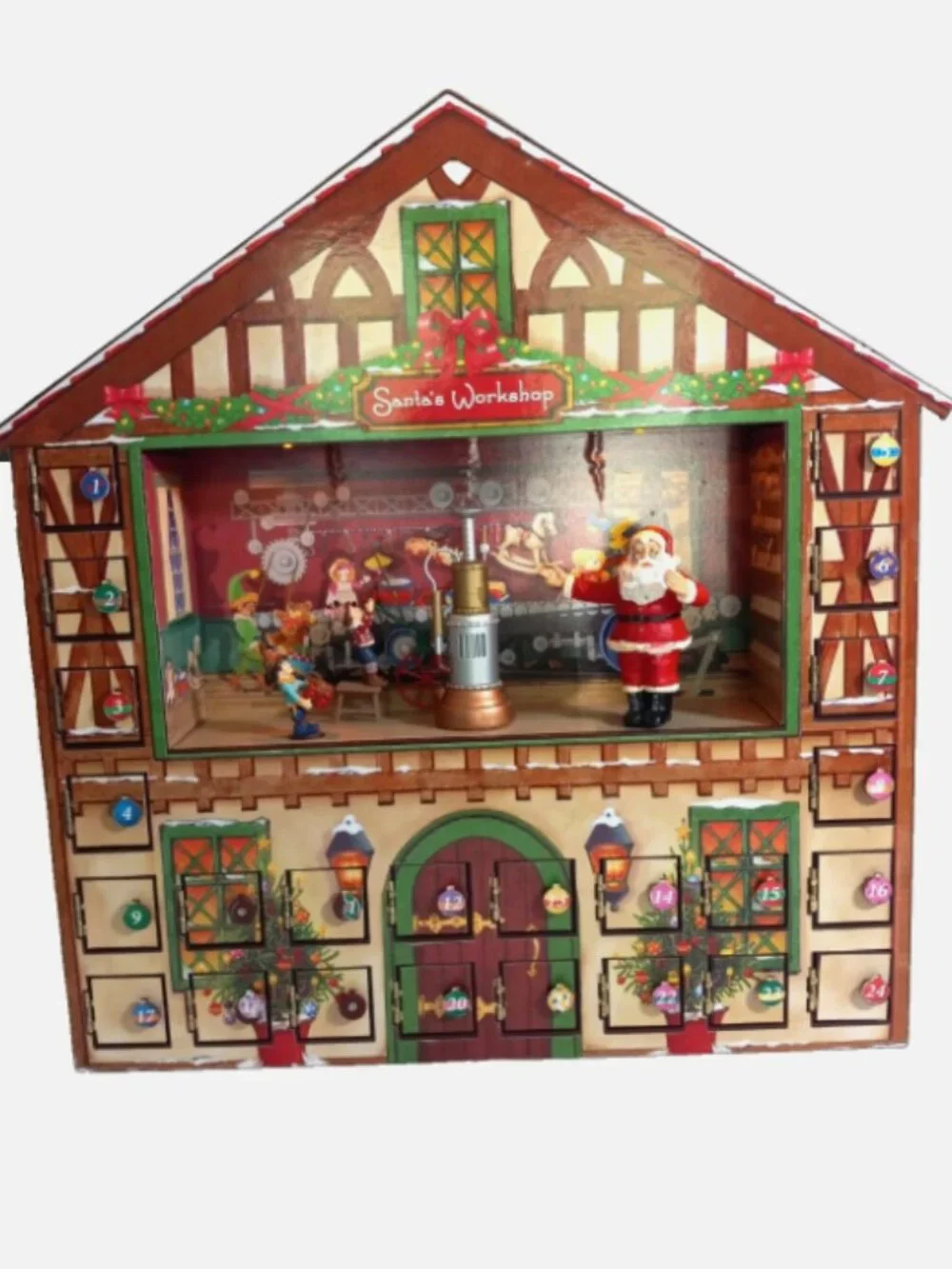 Mr Christmas 2012 Santa’s Workshop Animated Advent Calendar Complete w Ornaments